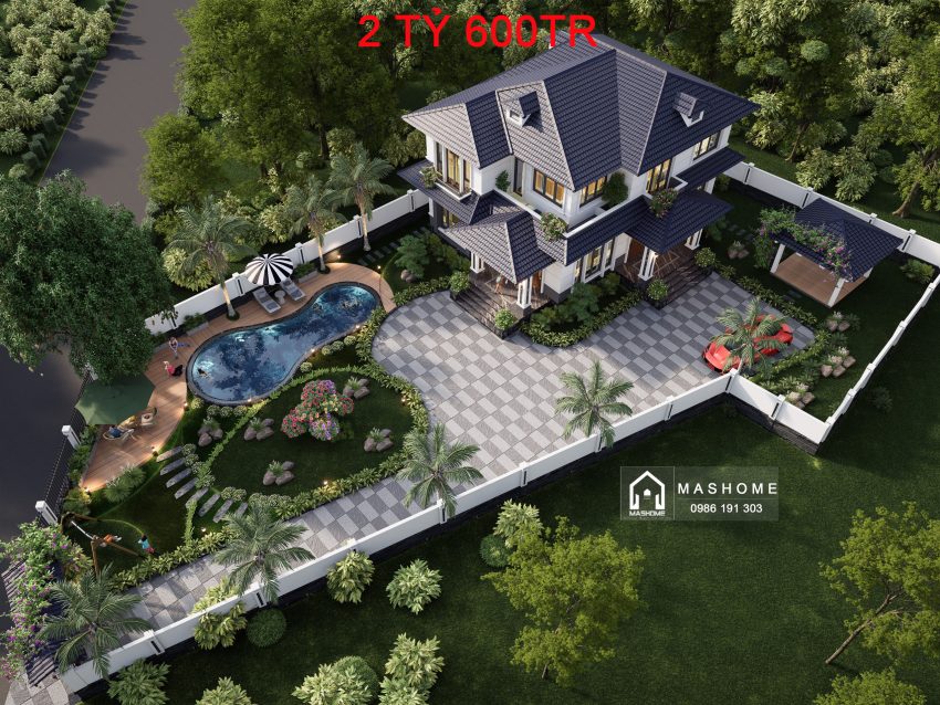 Biệt thự mái nhật 2 tầng