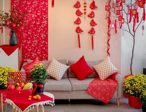 trang trí nội thất ngày Tết
