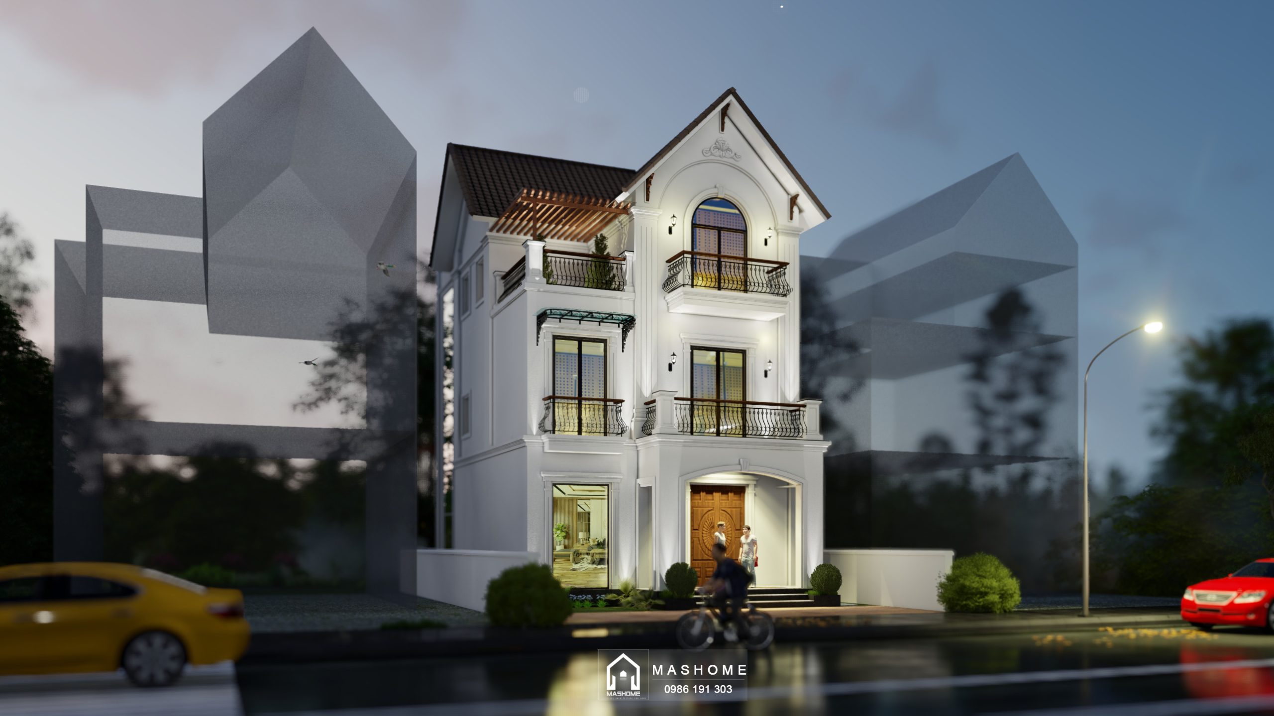 Biệt thự 3 tầng mái Thái - Chị Hảo - Vinhomes Riverside