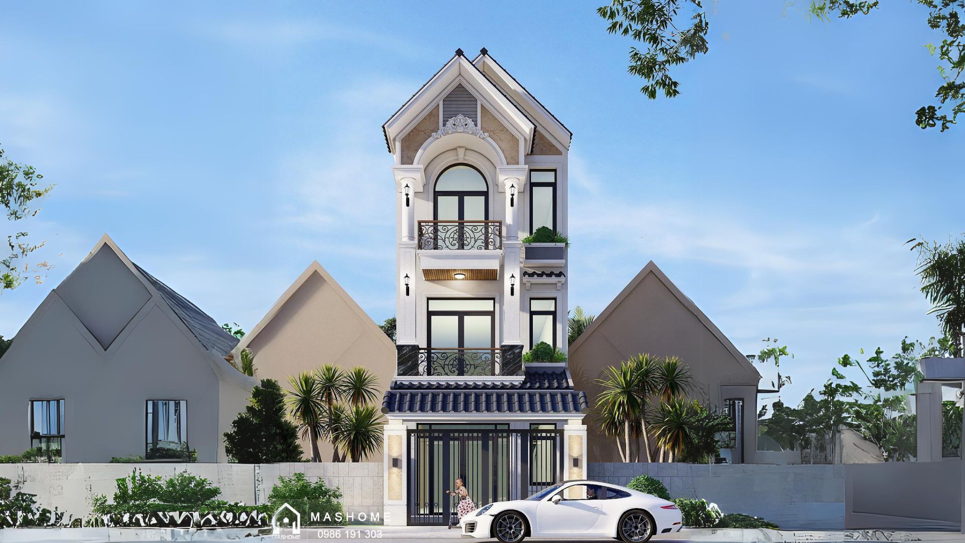 Biệt thự 3 tầng mái Thái