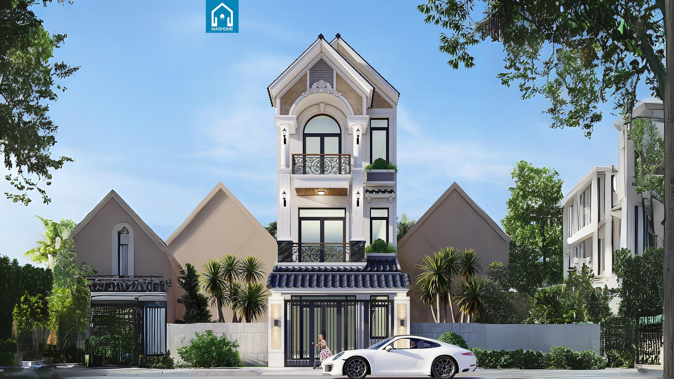 Nhà phố 3 tầng mái Thái - Chị Hà - Tuyên Quang