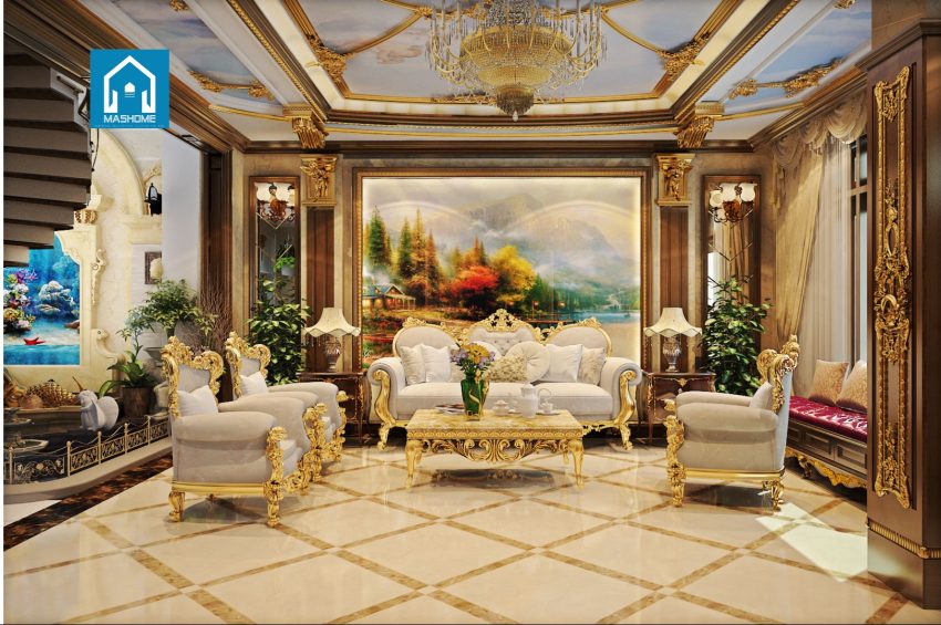 phòng khách tân cổ điển