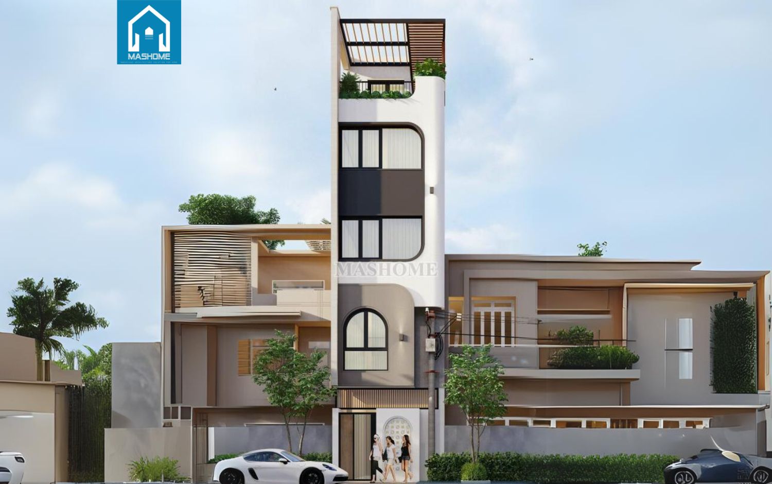 Nhà phố 4,5 tầng Hiện đại - Chị Trang - Hà Nội