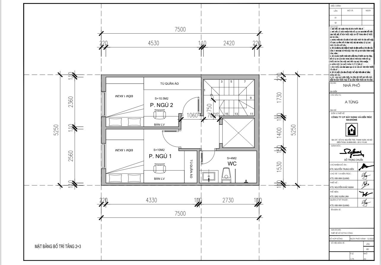 Thiết kế nhà phố anh Tùng - Hoài Đức | MasHome