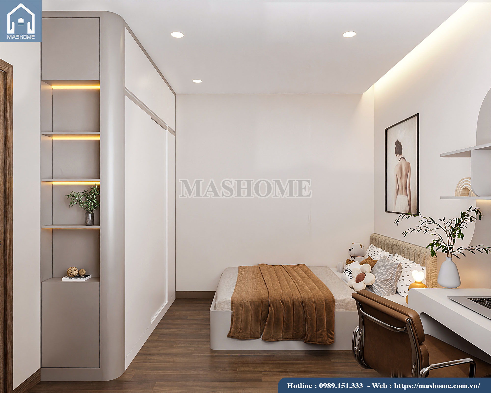 Trần thạch cao phòng ngủ hiện đại