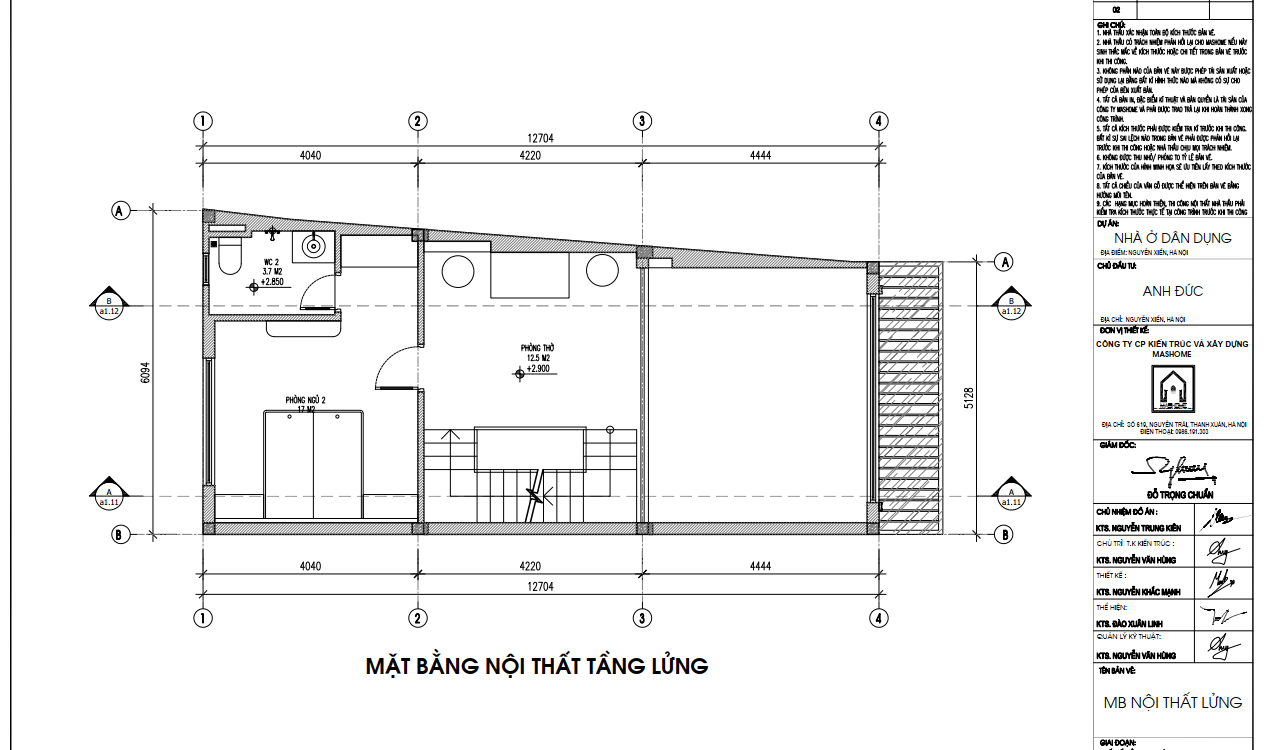 Mặt bằng tầng lửng anh Đức - Nguyễn Xiển | MasHome