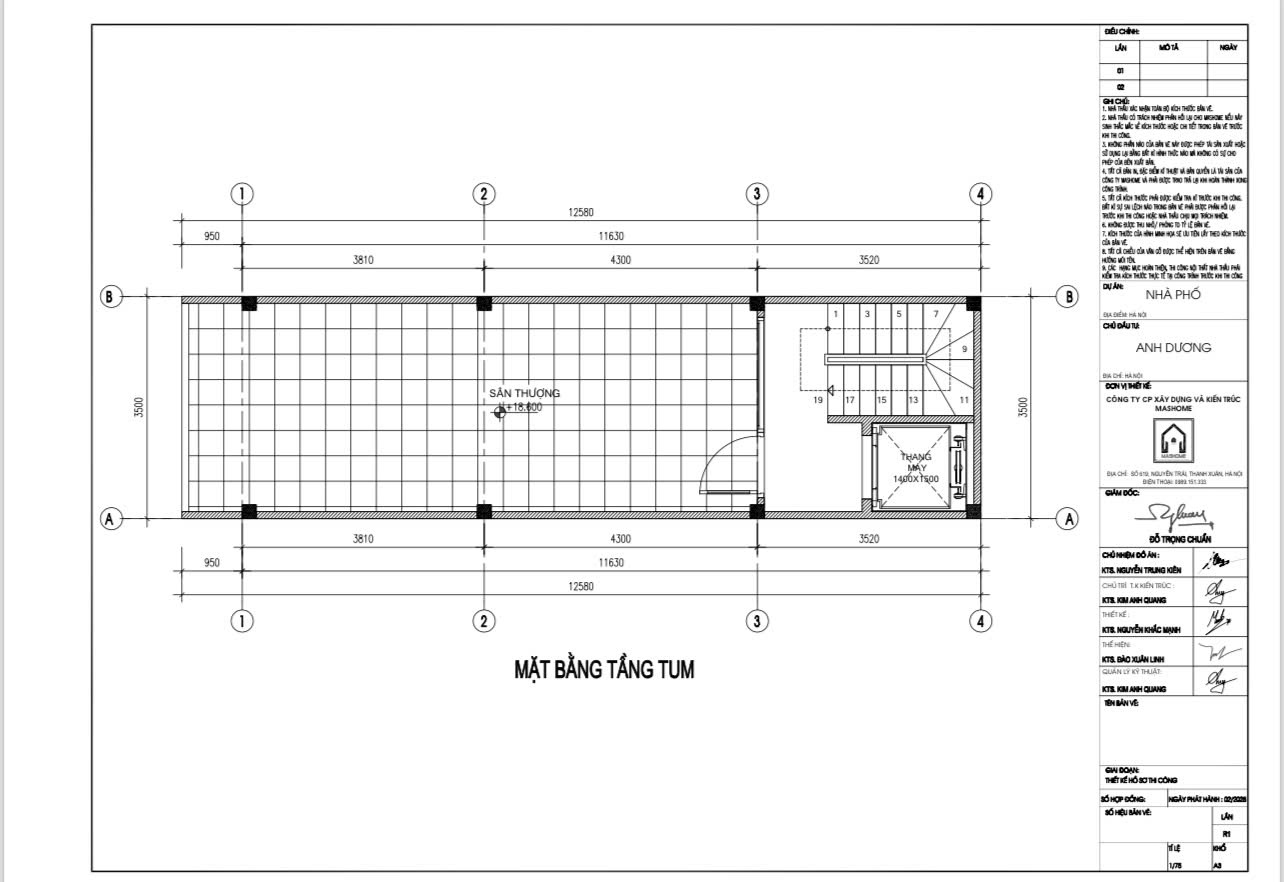 Thiết kế nhà phố anh Dương - Mễ Trì | MasHome