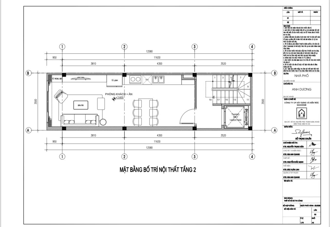 Thiết kế nhà phố anh Dương - Mễ Trì | MasHome