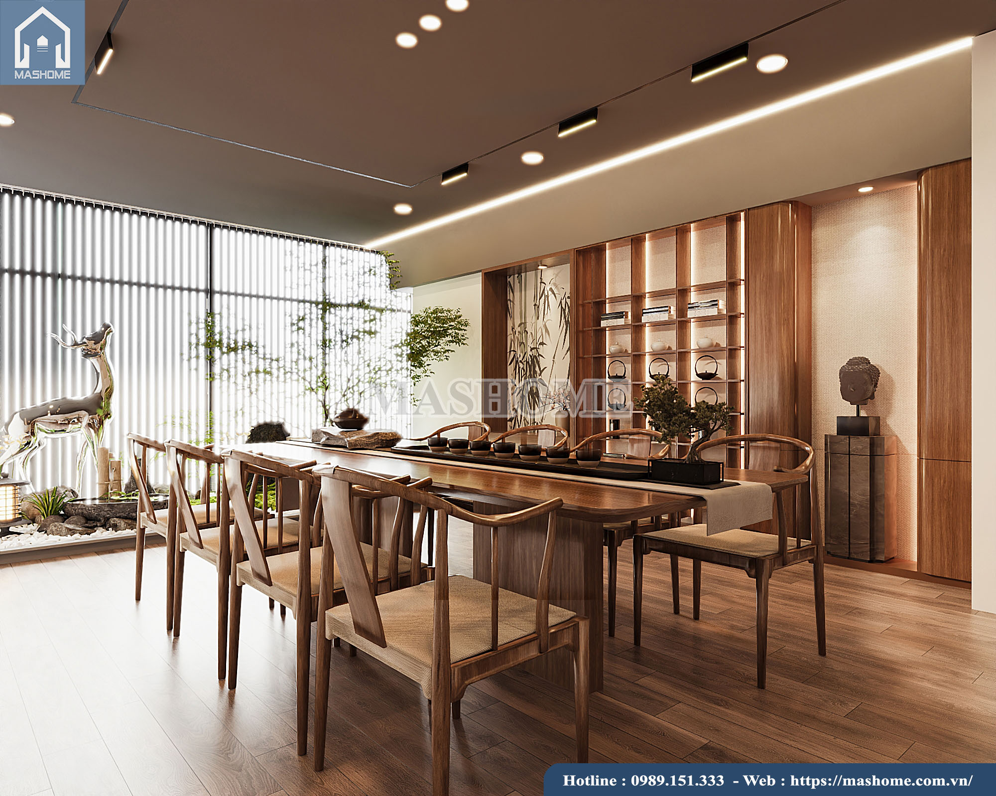 Thiết kế nội thất phòng trà Lê Văn Lương | MasHome