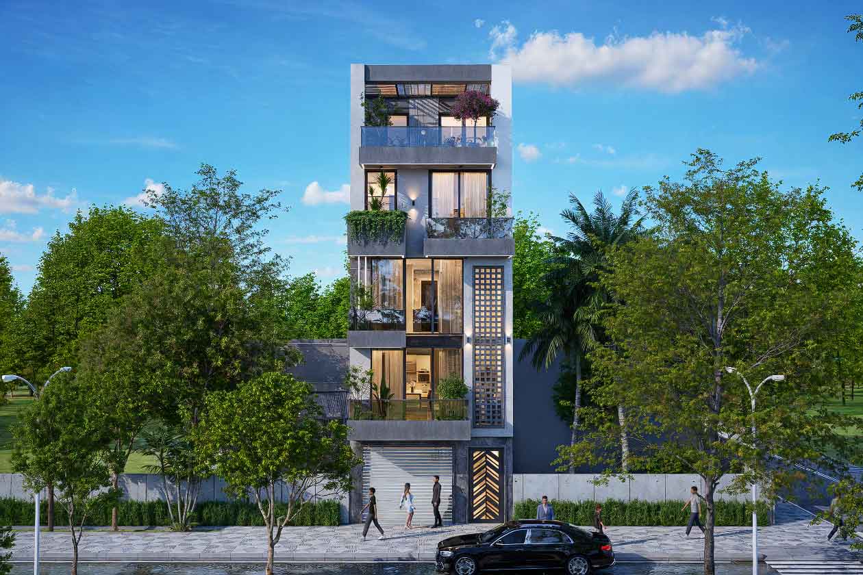 Thiết kế nhà phố 5 tầng Anh Tâm Gia Lâm