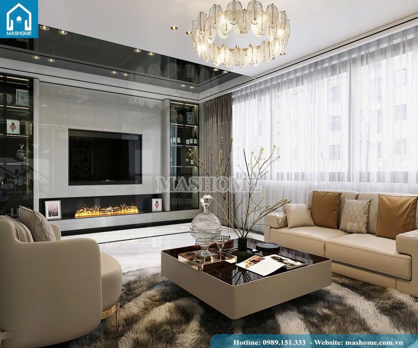 thiết kế nội thất phòng khách hiện đại  5