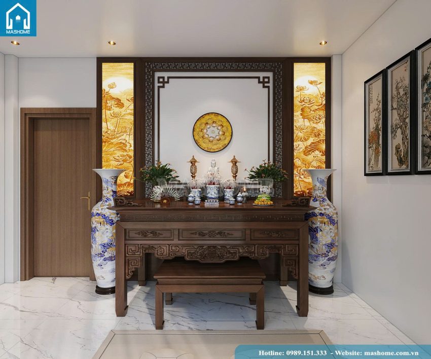 thiết kế nội thất phòng thờ