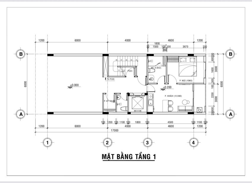 Thiết kế mặt bằng tầng 1