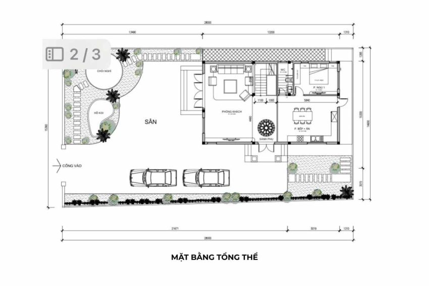 Mặt bằng tổng thể biệt thự mái nhật 2 tầng Bắc Giang