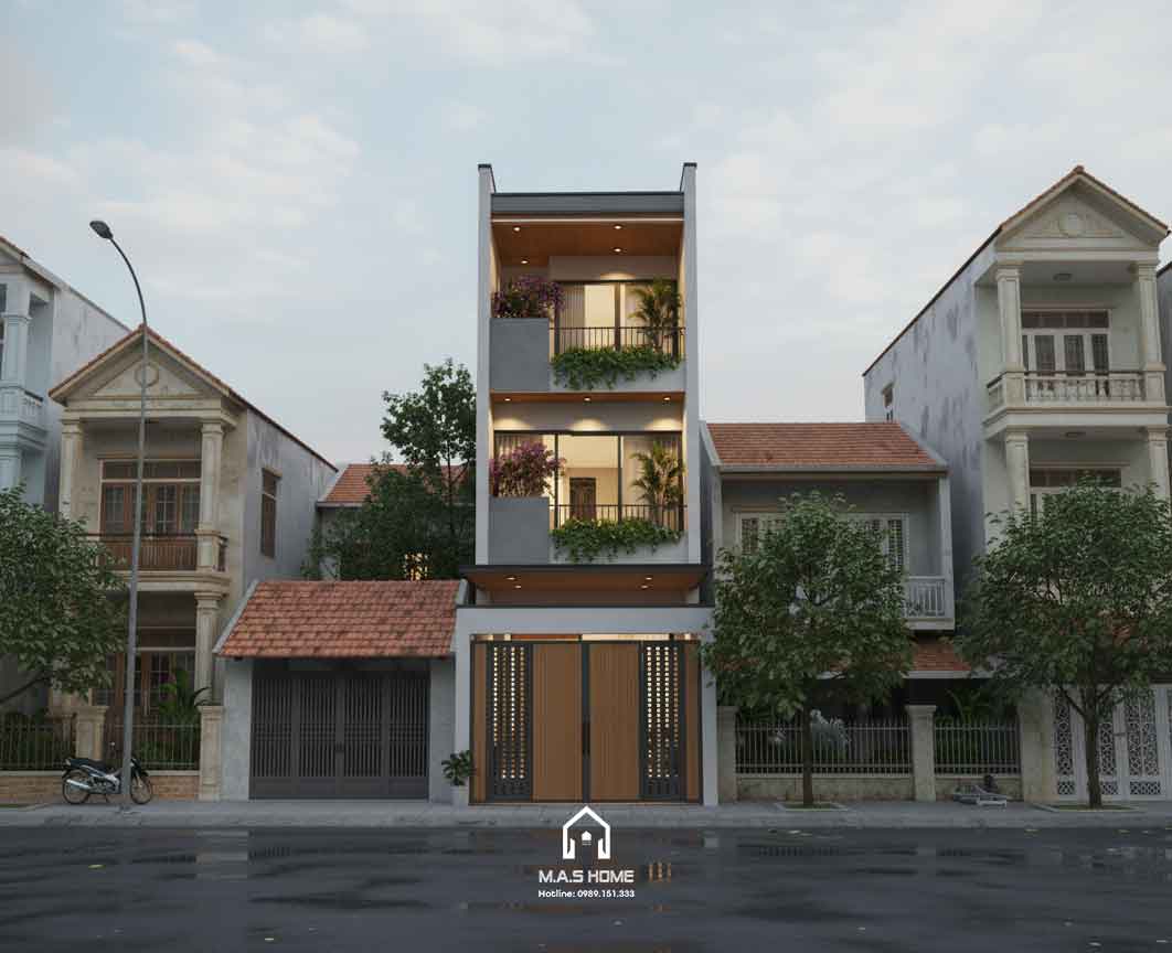 thiết kế nhà phố 3 tầng Hưng Yên