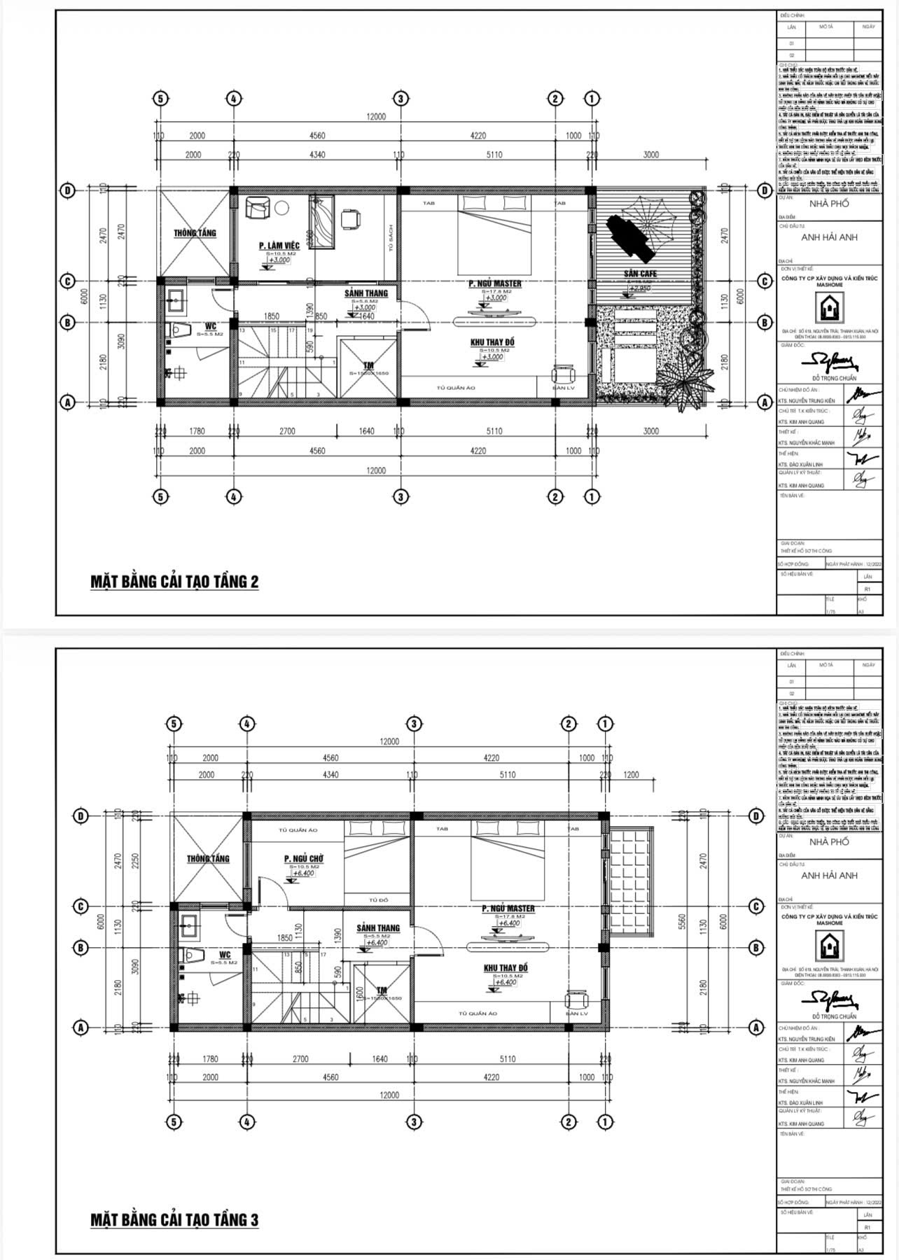 Nhà Phố 4 Tầng 1 Tum - Anh Hải Anh - Hà Nội 13 Cải tạo mặt bằng tầng 2 và tầng 3