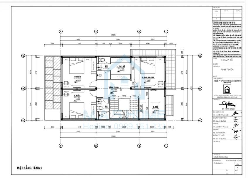 Biệt Thự Hiện Đại 2 Tầng - Anh Tuyển - Hưng Yên 30 Mặt bằng bố trí nội thất tầng 2