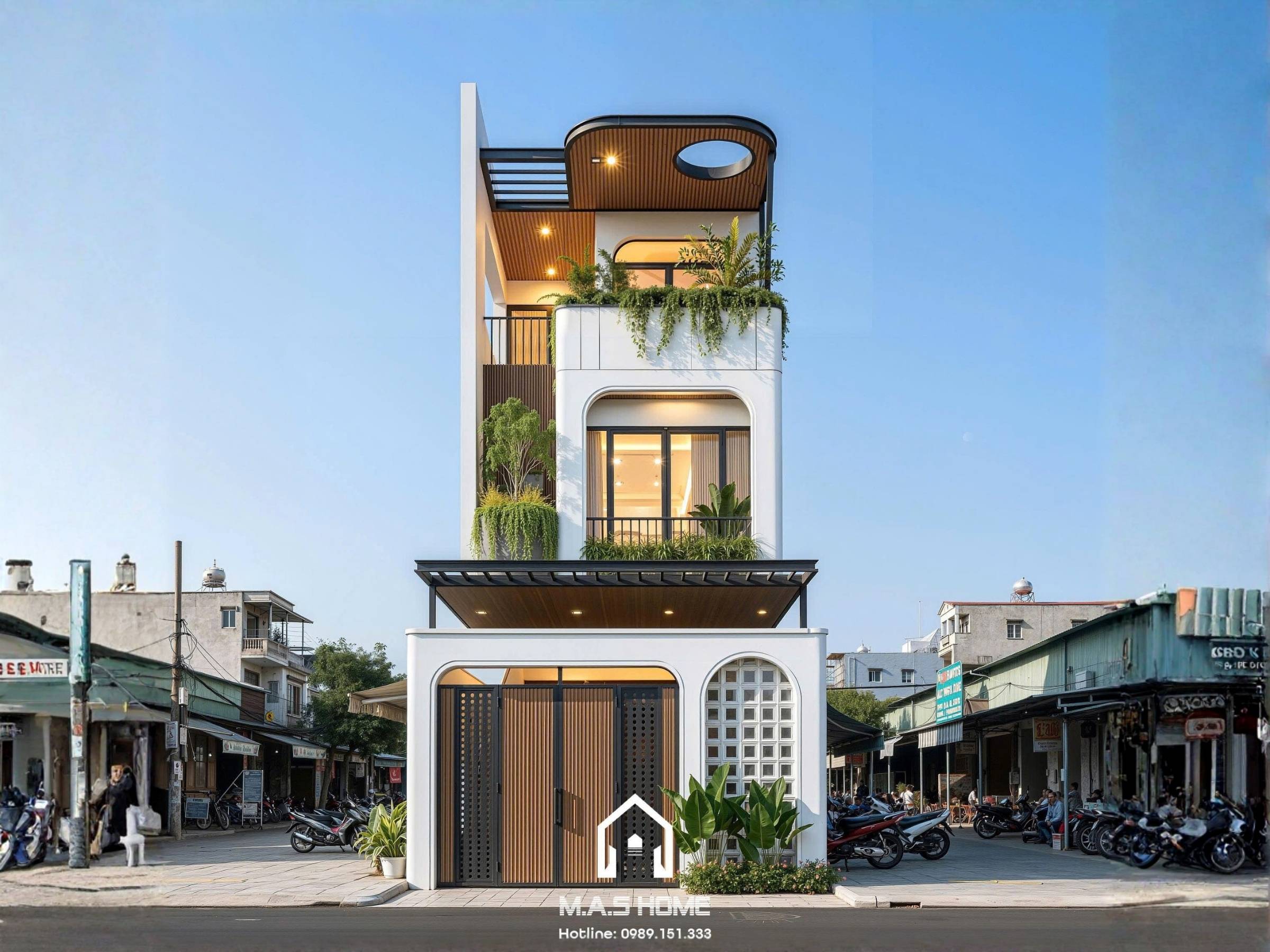 Nhà phố 3 tầng anh Hùng ở Thái Bình