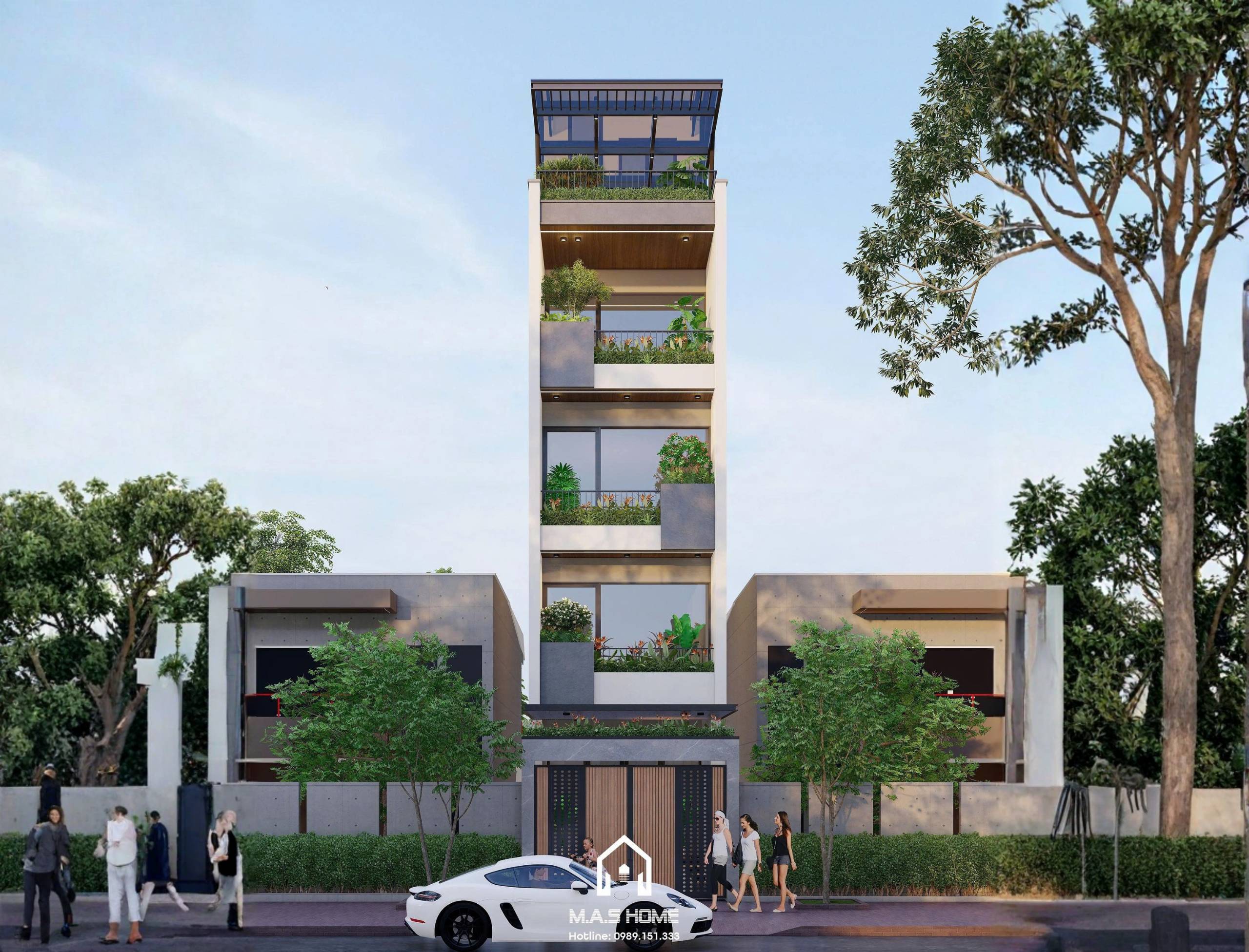 Thiết kế 3D mặt tiền nhà chị Huyền Hưng Yên