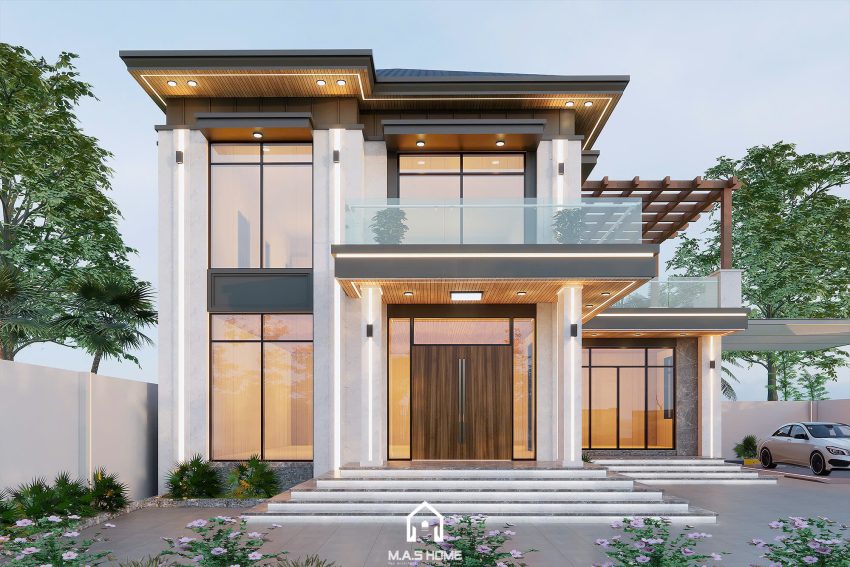 Biệt thự mái nhật 2 tầng