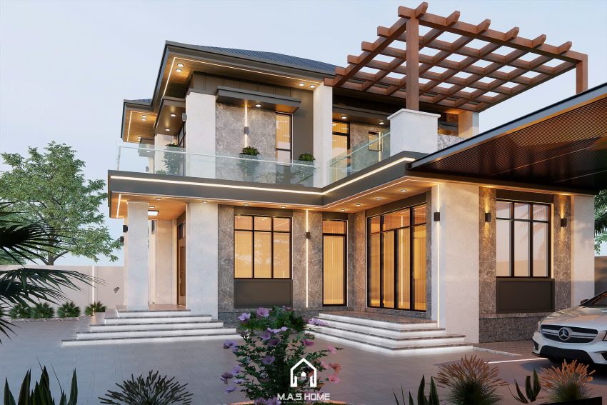 Biệt thự mái nhật 2 tầng