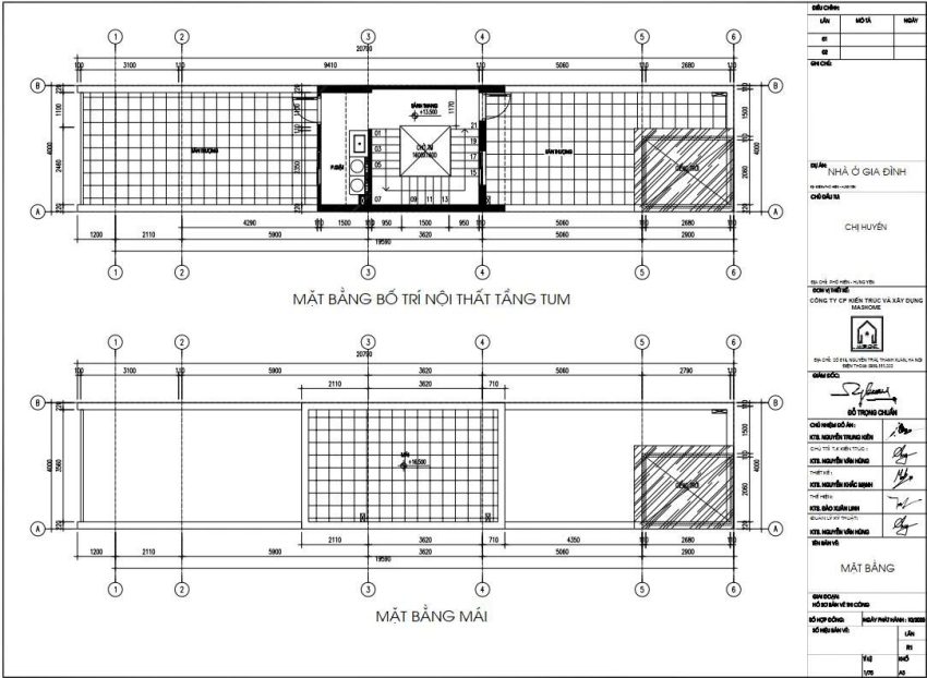 Mặt bằng nhà phố chị Huyền Hưng Yên