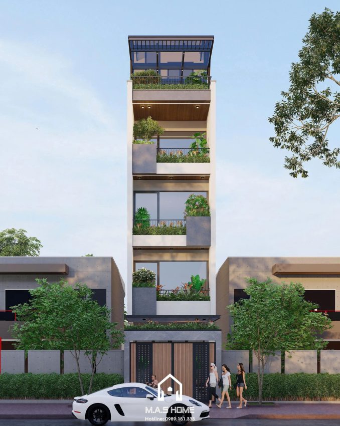 Thiết kế 3D mặt tiền nhà chị Huyền Hưng Yên
