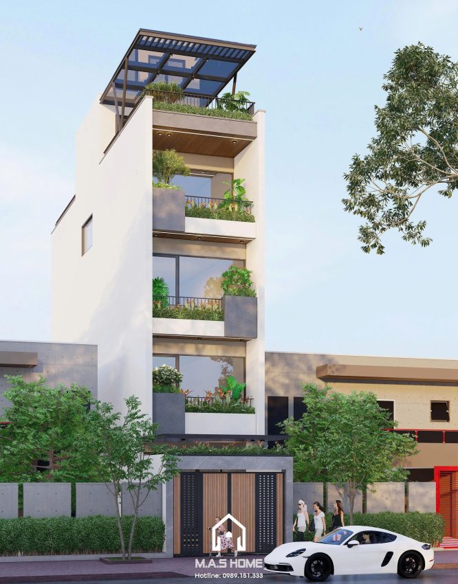 Thiết kế 3D mặt tiền nhà chị Huyền Hưng Yên