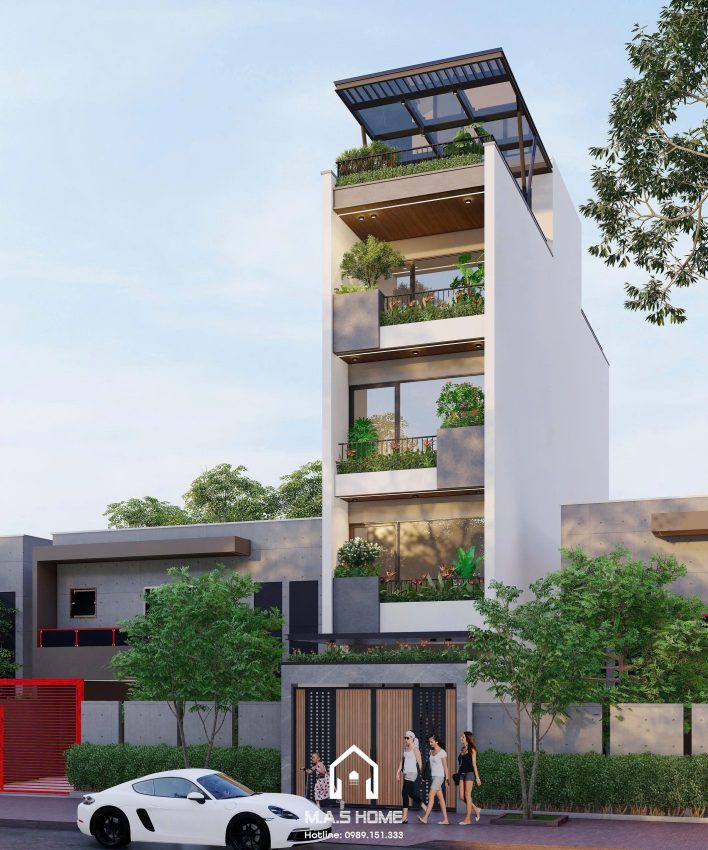 Thiết kế 3D mặt tiền nhà chị Huyền Hưng Yên