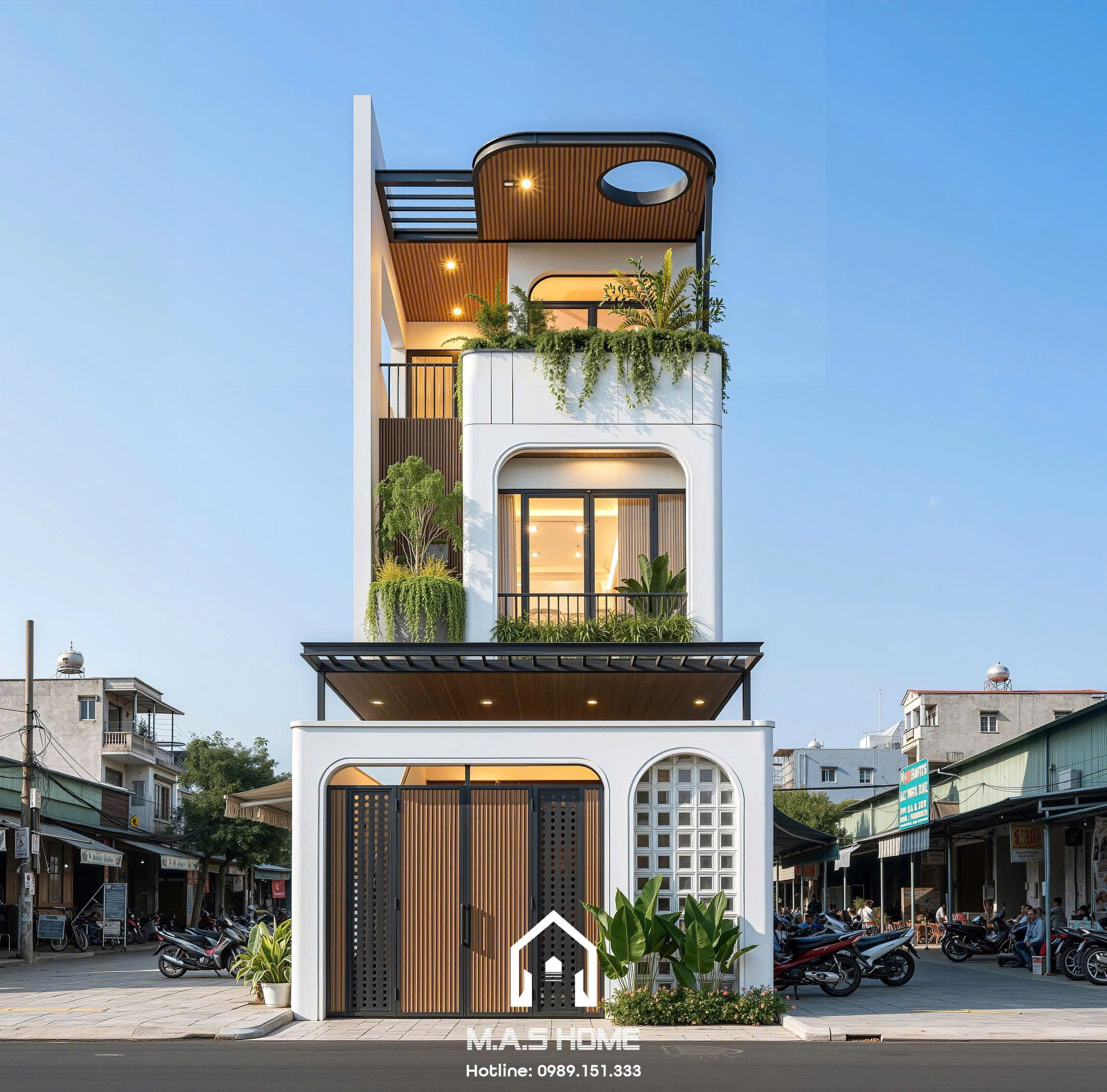 Nhà phố 3 tầng anh Hùng ở Thái Bình