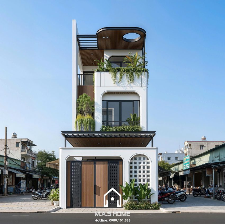 Nhà phố 3 tầng anh Hùng ở Thái Bình 