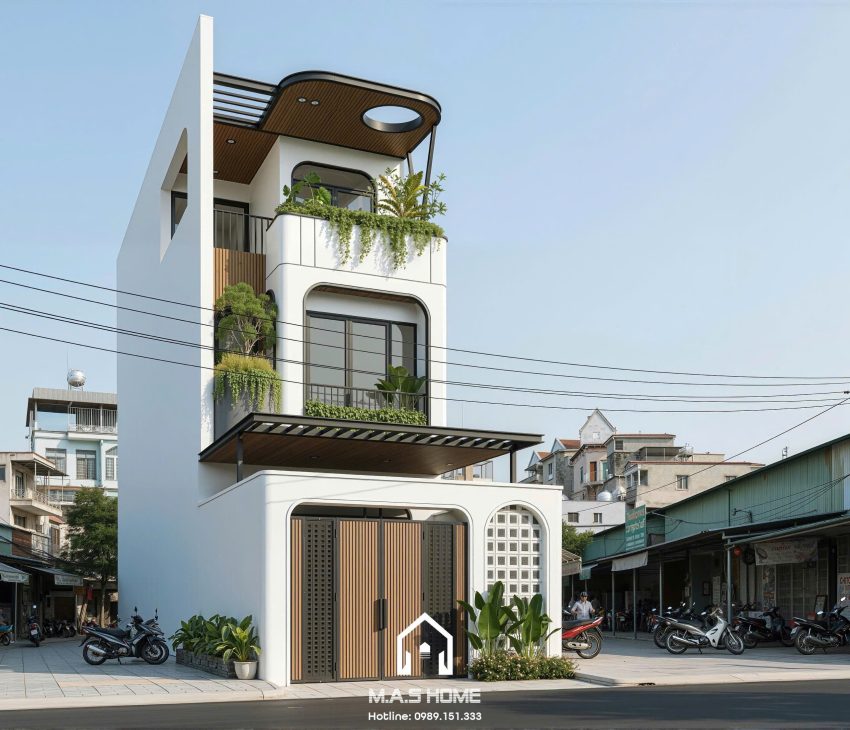 Nhà phố 3 tầng anh Hùng ở Thái Bình 