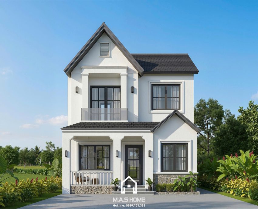 Biệt thự mái thái 2 tầng của gia đình anh Tuấn Anh tại Hà Nội