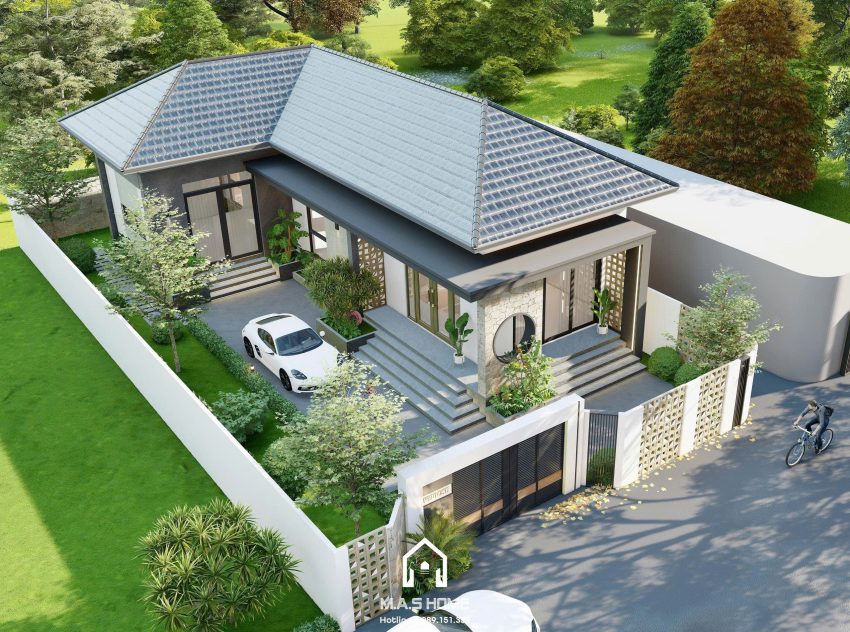 biệt thự nhà vườn mái nhật chị Phòng Thái Bình