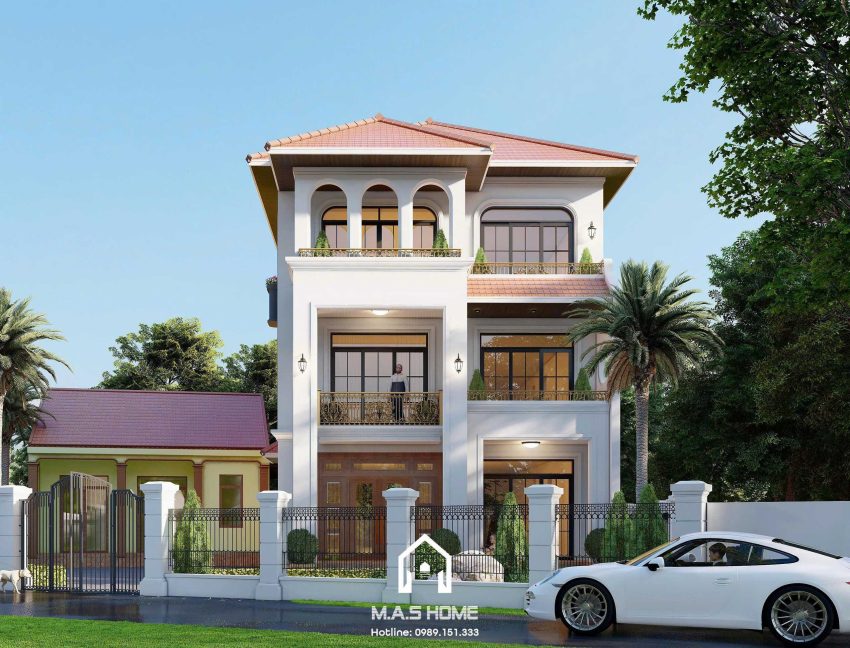 Phối cảnh 3D mặt tiền biệt thự anh Khởi Hà Tĩnh