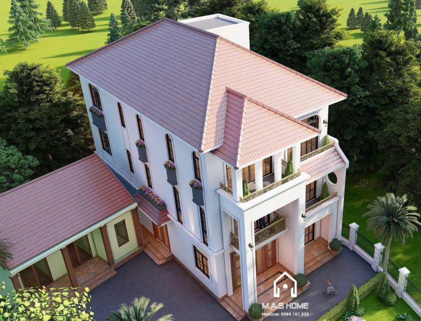 Phối cảnh 3D mặt tiền biệt thự anh Khởi Hà Tĩnh
